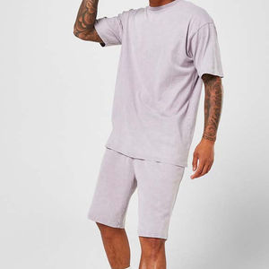 กางเกงขาสั้นผ้าฝ้ายเทอร์รี่สไตล์วินเทจซักได้ทั้งชายและหญิงทำจากผ้าฝ้ายผ้าดิบขอบผ้าตาข่ายแบบมีลาย - Product Image 5