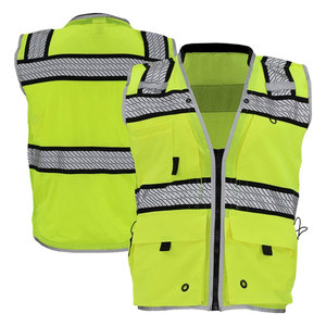 เสื้อกั๊กคนงานก่อสร้างพร้อมแถบสะท้อนแสง ซิป เสื้อกั๊กแบบไม่มีแขนสำหรับใส่ทำงาน - Product Image 1