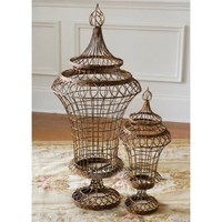 Miroir en verre perlé transparent Home Impression avec cadre en métal plaqué or, couleur et taille personnalisables, lot de 8 pièces, idéal pour mariage élégant