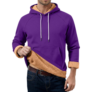 Wholesale New Fashion Winter Men's Regular Fit Fleece Hoodies Plain Dyed Breathable Cotton <b>Blended</b> Customized Logo Hoodies - Product Image 1