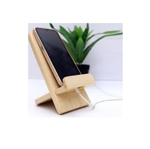 Support mobile en bois de pin de style élégant support mobile en bois naturel fait à la main - Product Image 1
