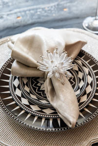 Rond de serviette fleur cristal de meilleure qualité décoration de table de mariage et de noël - Product Image 5