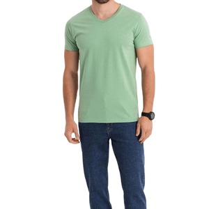 Camiseta Hip Hop con Cuello en V, Personalizable, de Color Sólido, sin Costuras, 170/210 Gsm, Tejido Elástico Transpirable de Alto Gramaje, Teñido Liso - Product Image 2