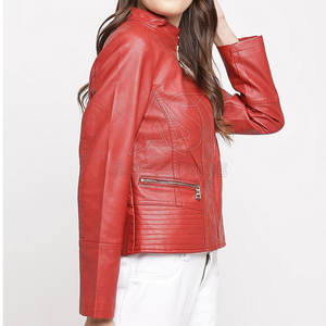 Veste en cuir pour femme en toile respirante de qualité supérieure personnalisée avec couleurs et tailles sur mesure, disponible en grande quantité - Product Image 3