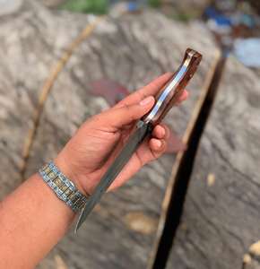 Cuchillo de Caza de Acero al Carbono de Primera Calidad Hecho a Mano, Mango de Madera, Cuchillos para Desollar, Cuchillo de Desollar de 4 Pulgadas - Product Image 2