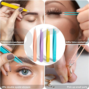 Ensemble de pinces à sourcils, pince à épiler de précision en acier inoxydable pour femmes et filles pour sourcils, poils faciaux, poils incarnés - Product Image 3