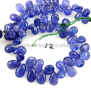 Tanzanite lisse forme de poire Briolette perles en vrac brins matériel de pierre - Product Image 1