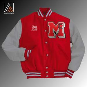 Wholesale Unisex Custom Embroidery Letterman <b>Men's</b> Jackets Breathable Woolen Red Bomber Varsity Regular Fit <b>Long</b> Jackets for <b>Men</b> - Product Image 1