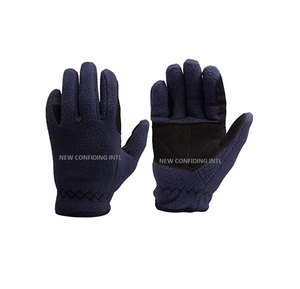 Guantes de invierno de cuero ecuestre optimizados para rendimiento Personalización de microtelas Equipo deportivo de seguridad para carreras OEM - Product Image 2