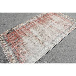 พรมขนสัตว์สีเบจสีแดงแบบคลาสสิกขนาด4.4x7.9ฟุตสไตล์กิลิมขนาดใหญ่สไตล์ตุรกีสี่เหลี่ยมผืนผ้าพรมยางรองหลังสำหรับโถงทางเดินหนา10มม. - Product Image 4