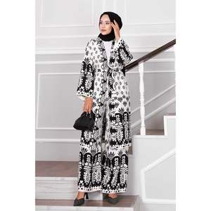 Hijab Kimono Viscose 2 Pièces Ensemble Blanc - Product Image 5