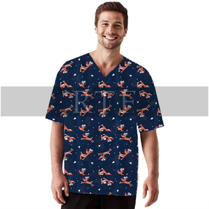 Vêtements de travail médicaux unisexes uniformes d'hôpital fins bruts gommages d'allaitement de Noël chaleur y compris blouse de laboratoire accessoires de casquettes de gommage - Product Image 4