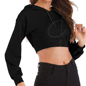 Sudaderas con Capucha Cortas para Mujer, Último Estilo, con Logotipo Personalizado en la Parte Delantera, 100% Algodón - Product Image 3