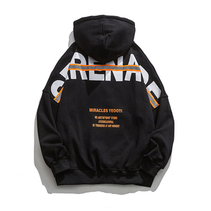 เสื้อมีฮู้ดผ้าคอตตอน450 GSM สำหรับผู้ชายทรงโอเวอร์ไซส์งานปักที่ไม่มีความสุขแบบกำหนดเอง - Product Image 6