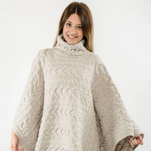 Mantra Elegantผู้หญิง Cape Handcrafted อิตาเลี่ยน Merino ขนสัตว์เสื้อถักฤดูหนาวรูปแบบตกแต่ง - Product Image 2