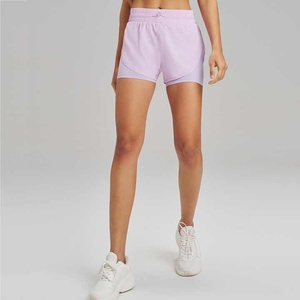 Women Anti-stripping High Waist Retraction <b>Running</b> Shorts GYM Fitness Lulu Yoga Shorts - Product Image 2