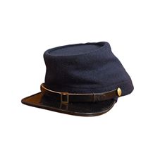 Gorro Kepi de Lana de la Academia Francesa Civil W, con Botón a Presión, Estilo Civil W, Gorra Confederada, Correa para la Barbilla, Fabricantes de Kepi