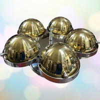 Hotel Restaurant Catering Luxus Golden Round SS201 Revolving Chafing Dish 5 in 1 rotierendes Buffet-Set mit goldenem Bezug