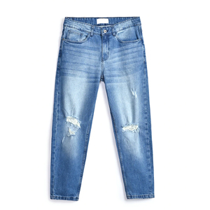 กางเกงยีนส์ทรงขากว้างทรงตรงขนาดใหญ่สำหรับผู้ชายกางเกงยีนส์ทรงหลวมลายตามสั่งสำหรับฤดูหนาว - Product Image 4