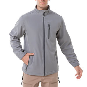 Vente en gros d'usine Veste softshell légère respirante à séchage rapide sur mesure pour hommes Nouveau design Tissu en toile à capuche devant - Product Image 4