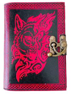 Wolf Leather Handmade Hardcover Journal Embossed <b>Traveler</b> <b>Diary</b> Custom Logo Gift Notebook with Recyclable Paper 7x5 Inches - Product Image 4