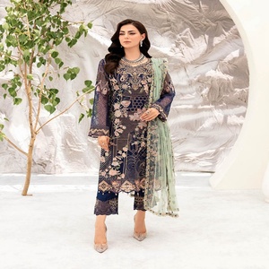 Costumes cousus pakistanais et indiens pour femmes vente entière costumes de mariage vêtements de fête costumes 3 pièces en organza par Ramsha MINHAL 9 - Product Image 5