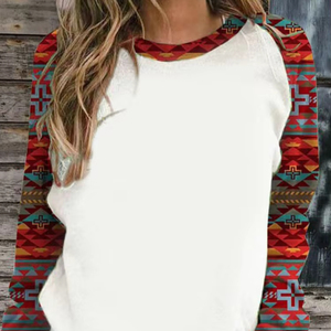 Venta al por mayor otoño impreso Vintage 2024 logotipo personalizado en blanco mujeres PANA pulóver con cordón Sudadera de cuello redondo para las mujeres - Product Image 2