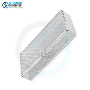 Panier à mailles fines manuel en acier inoxydable, couvercle, durable, réutilisable, solution de rangement pour instruments médicaux chirurgicaux, hôpitaux - Product Image 2