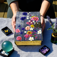 400 Page Fleur Imprimé En Cuir Grimoire À La Main Vintage Livre Des Ombres Rechargeable Sorcellerie Sort Journal Wiccan Pagan Journal
