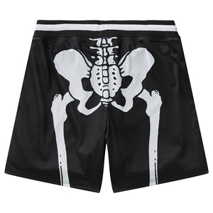 Shorts de sport pour hommes en maille imprimée 100 % polyester respirant et à séchage rapide 220g, taille élastique personnalisée, vente en gros de haute qualité - Product Image 2