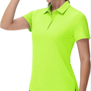 Femmes séchage rapide décontracté solide à manches courtes Golf pour polos UPF 50 + maillots à col respirant Anti-rides tricoté - Product Image 1