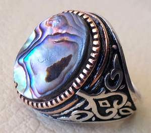Wholesale Men Ring New Arrival Natural Abalone Shell Gemstone <b>Birthday</b> <b>Gift</b> Heavy Mens Ring Jewelry 925 Sterling Silver Ring - Product Image 6