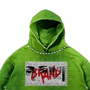 Ensemble de pantalons de survêtement à capuche surdimensionnés vintage délavés pour l'hiver unisexe poids lourd 100% coton polaire écologique respirant - Product Image 4