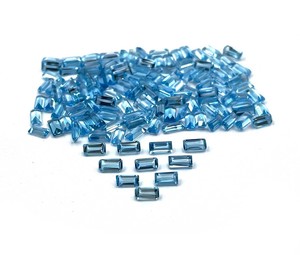 2x4mm naturel suisse bleu topaze baguette taillée à facettes pierres précieuses en vrac topaze calibré perles de pierre à facettes pour la fabrication de bijoux en vrac - Product Image 1