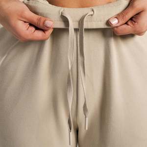 Pantalones Anchos de Pierna Recta para Mujer, Marca Optima, Color Beige, Tela Transpirable de Felpa, Cintura Alta, Estilo Casual para Otoño, Oficina, con Efecto Arrugado - Product Image 5