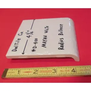 Daltile 4-1/4 \ "Mayan Trắng Gạch gốm với bán kính bullnose và gập ghềnh lúm đồng tiền 1 cái phụ kiện - Product Image 1