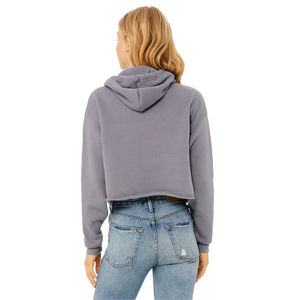 Sweat-shirt à capuche en coton peigné 52% Airlume pour femme, ourlet brut, épaules tombantes, 48% - Product Image 3