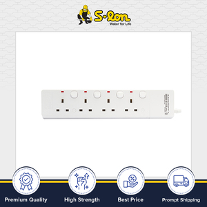 ซ็อกเก็ตขยายสีขาว250V AC สายพ่วง4ทาง13A 5ม. สายพาณิชย์เกรด S-lon ปรับแต่งแบรนด์ได้ - Product Image 5