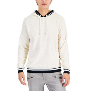 Felpa con Cappuccio in Velluto a Coste INC International Concepts per Uomo, Vestibilità Regolare, Etichetta Personalizzata, Bianco Puro, Taglie XS e Oversize Disponibili - Product Image 1