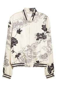 Veste de baseball en satin brodée personnalisée, fermeture éclair intégrale, avec garniture rayée en patchwork, bomber pour hommes - Product Image 5