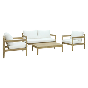 Luxury Waterproof Modern Garden Furniture Set Patio Couch <b>Sectional</b> Teak Wood <b>Outdoor</b> Sofa - Elona - Product Image 2