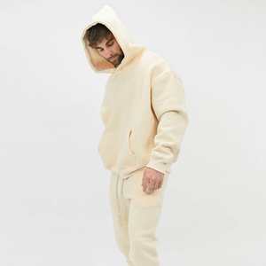 Logo personnalisé OEM Vente en gros Ensemble survêtement coupe-vent uni décontracté à blocs de couleurs Ensemble sweat à capuche zippé pour hommes - Product Image 6