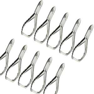 Juego de 10 pinzas para uñas de los pies con mango impreso curvo, cortaúñas encarnadas para Podología, acero inoxidable, grado quirúrgico Manual CE - Product Image 3