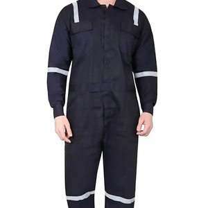 Overoles de trabajo de algodón 100% para hombre de alta calidad, mono de seguridad reflectante ligero y transpirable con cremallera y bolsillos - Product Image 3
