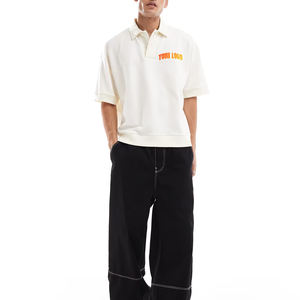 เสื้อโปโลสำหรับผู้ชายทรงหลวมผ้าคอตตอน100% ปักโลโก้ได้ตามต้องการเสื้อยืดโปโลริงเกอร์กอล์ฟ - Product Image 2