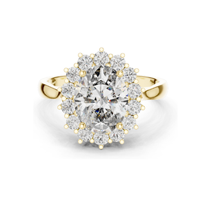 Bague halo en diamant de laboratoire 0,56 CT pour femme, clarté VVS-VS EF, or 18 carats, 14 carats, 10 carats et argent 925, or rose, or jaune, or blanc - Product Image 1