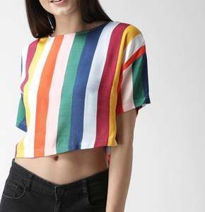 Última Colección 2025, Camiseta Corta para Mujer, Estampado Puff, 100% Algodón, Talla Grande, Moda para Exteriores - Product Image 4