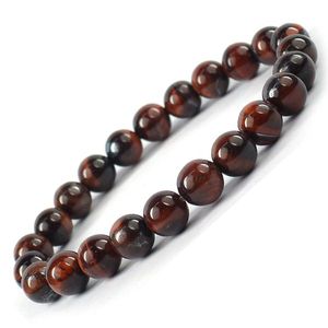 Bracelet en cristal d'œil de tigre rouge, pierre précieuse naturelle pour la passion et la motivation - Product Image 1