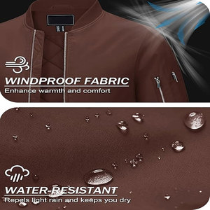 แจ็คเก็ตผ้ายีนส์บอมเบอร์เข้ารูปสำหรับผู้ชายกันลมกันน้ำระบายอากาศได้ดีเป็นมิตรกับสิ่งแวดล้อมคอตั้งมีซิปปิดด้านหน้า - Product Image 2