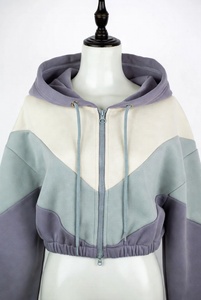Hoodie court personnalisé pour femme, pull-over formel, coupe oversize, hiver, 100% coton - Product Image 3